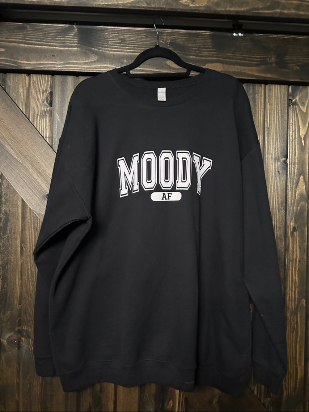 Black 'MOODY AF' Graphic Crewneck Sweatshirt